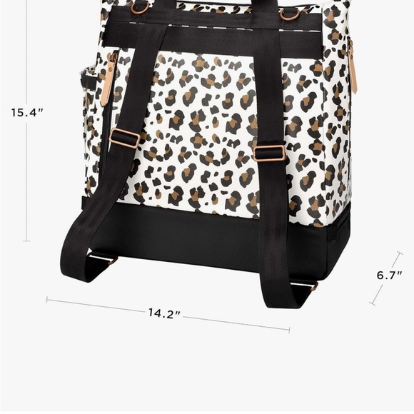 Leopard print Petunia Pickle Bottom Pivot Diaper Backpack - Picture 4 of 7